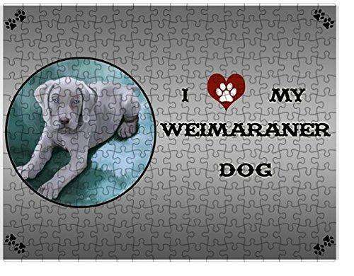 I love My Weimaraner Puppy Dog Puzzle with Photo Tin D297