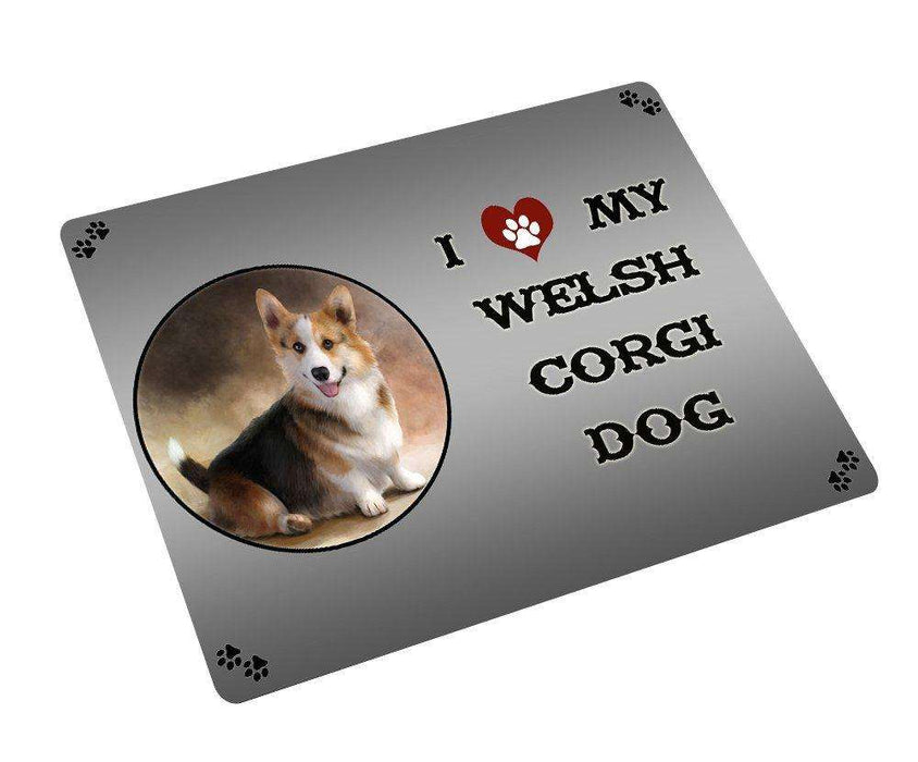 I love My Welsh Corgi Dog Art Portrait Print Woven Throw Sherpa Plush Fleece Blanket D286