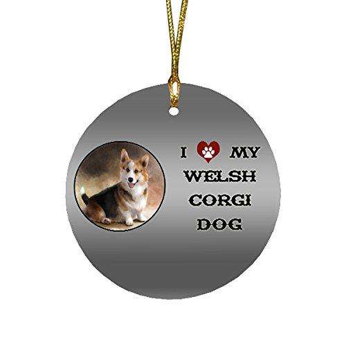 I love My Welsh Corgi Dog Round Christmas Ornament
