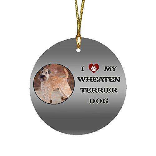 I love My Wheaten Terrier Dog Round Christmas Ornament