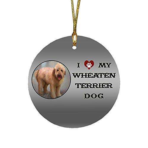 I love My Wheaten Terrier Dog Round Christmas Ornament