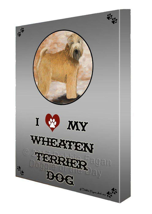 I love My Wheaten Terrier Dog Wall Art Canvas