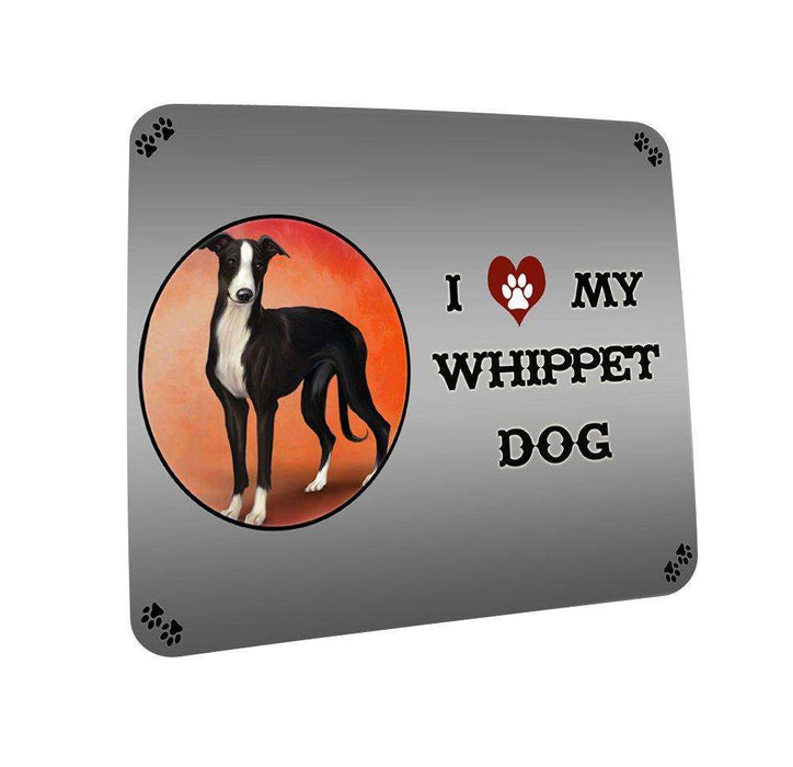 I love My Whippet Black Dog Coasters Set of 4