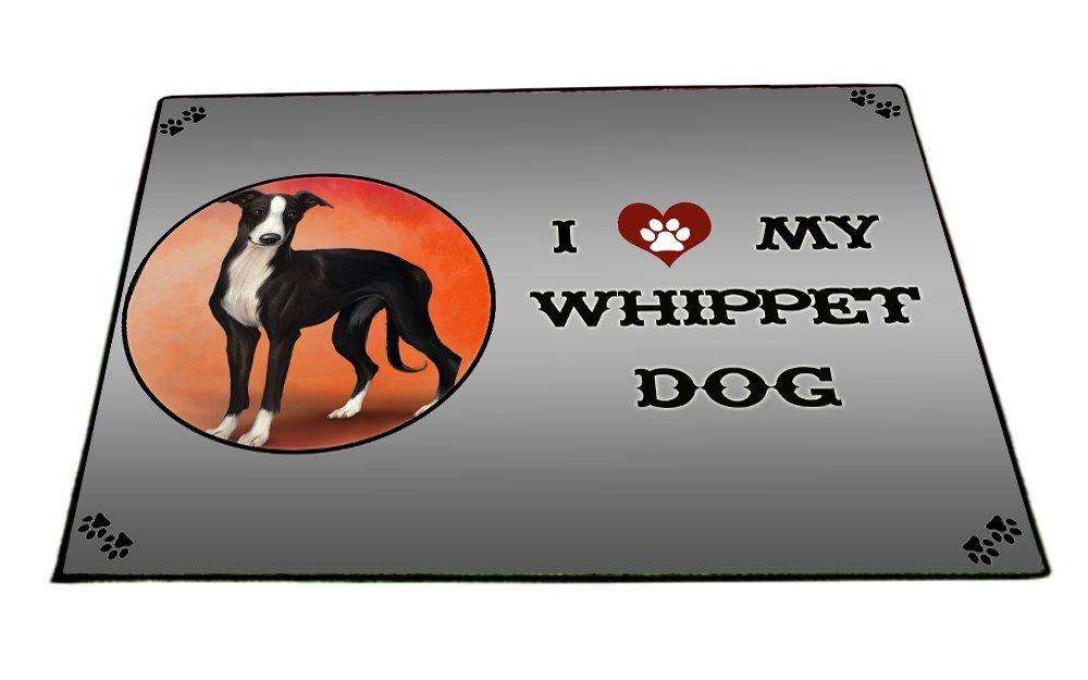 I love My Whippet Black Dog Indoor/Outdoor Floormat