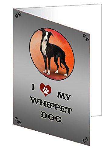 I love My Whippet Dog Handmade Artwork Assorted Pets Greeting Cards and Note Cards with Envelopes for All Occasions and Holiday Seasons