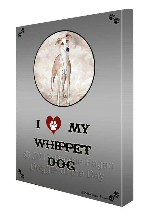 I love My Whippet Dog Wall Art Canvas