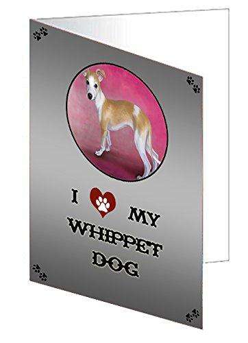 I love My Whippet Puppy Dog Handmade Artwork Assorted Pets Greeting Cards and Note Cards with Envelopes for All Occasions and Holiday Seasons