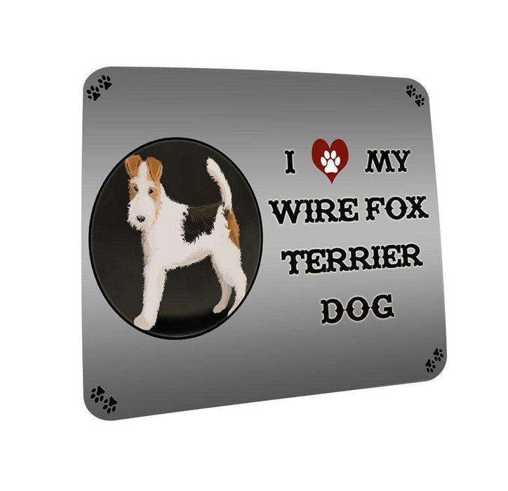 I love My Wire Fox Terrier Dog Coasters Set of 4