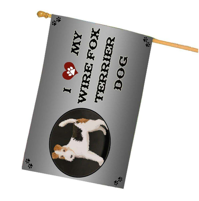 I love My Wire Fox Terrier Dog House Flag