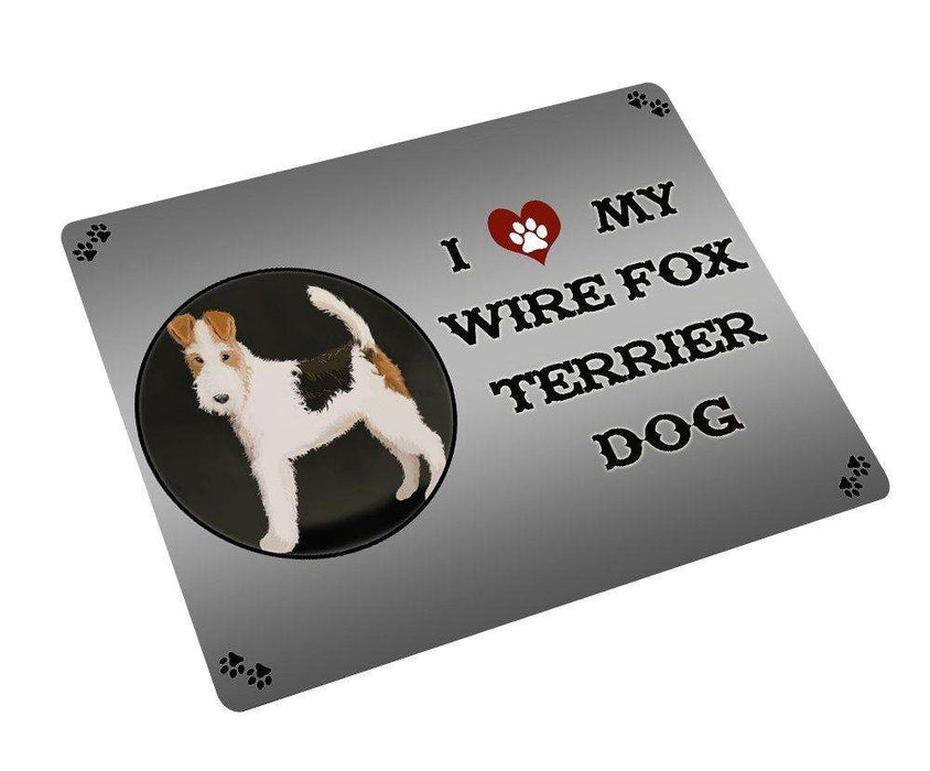 I love My Wire Fox Terrier Dog Tempered Cutting Board