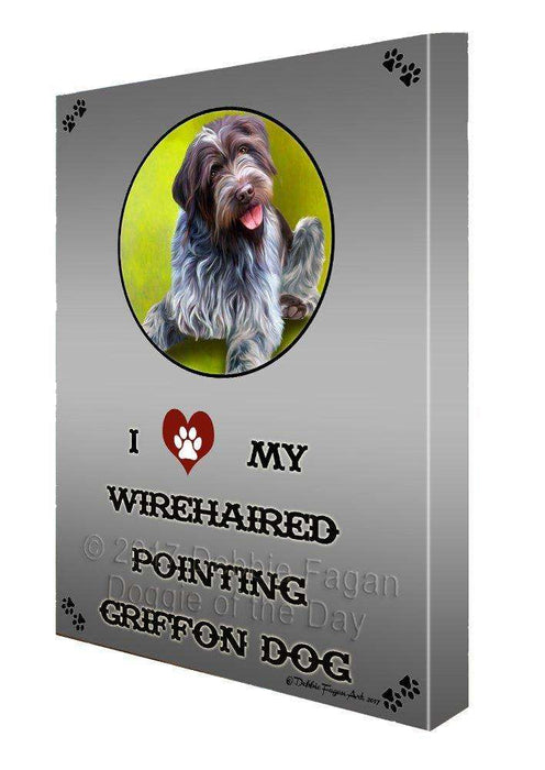 I love My Wirehaired Pointing Griffon Dog Canvas Wall Art