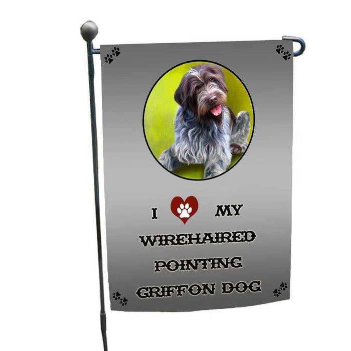 I love My Wirehaired Pointing Griffon Dog Garden Flag