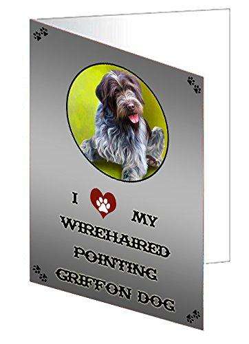 I love My Wirehaired Pointing Griffon Dog Handmade Artwork Assorted Pets Greeting Cards and Note Cards with Envelopes for All Occasions and Holiday Seasons
