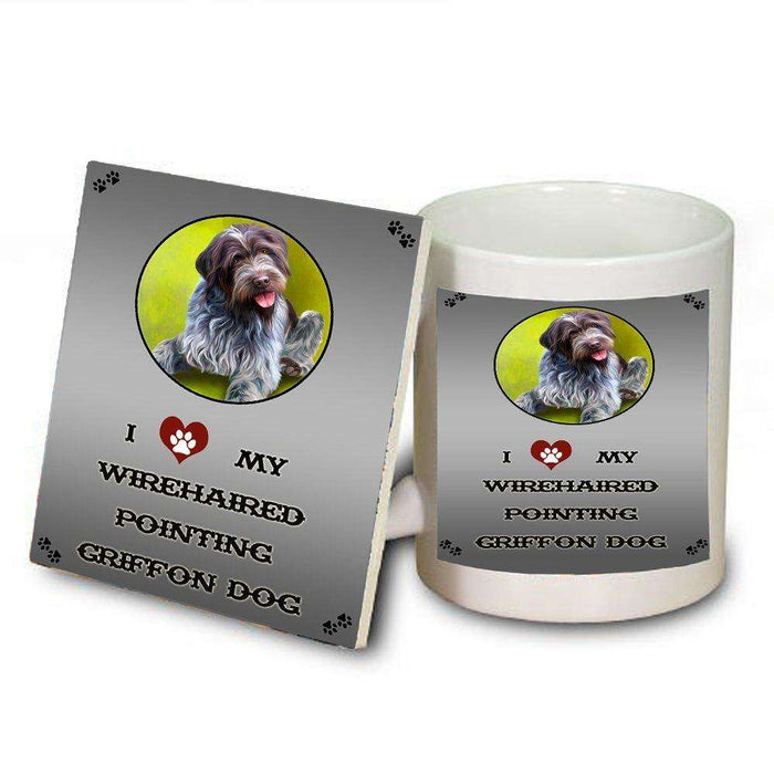 I love My Wirehaired Pointing Griffon Dog Mug and Coaster Set
