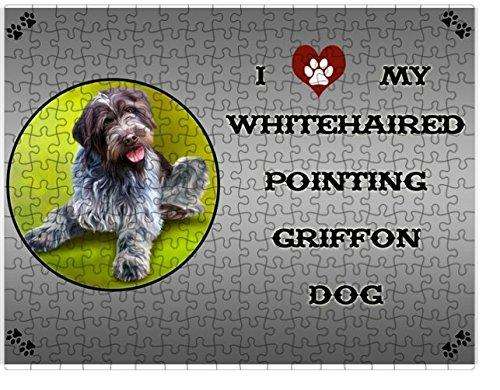 I love My Wirehaired Pointing Griffon Dog Puzzle with Photo Tin D317