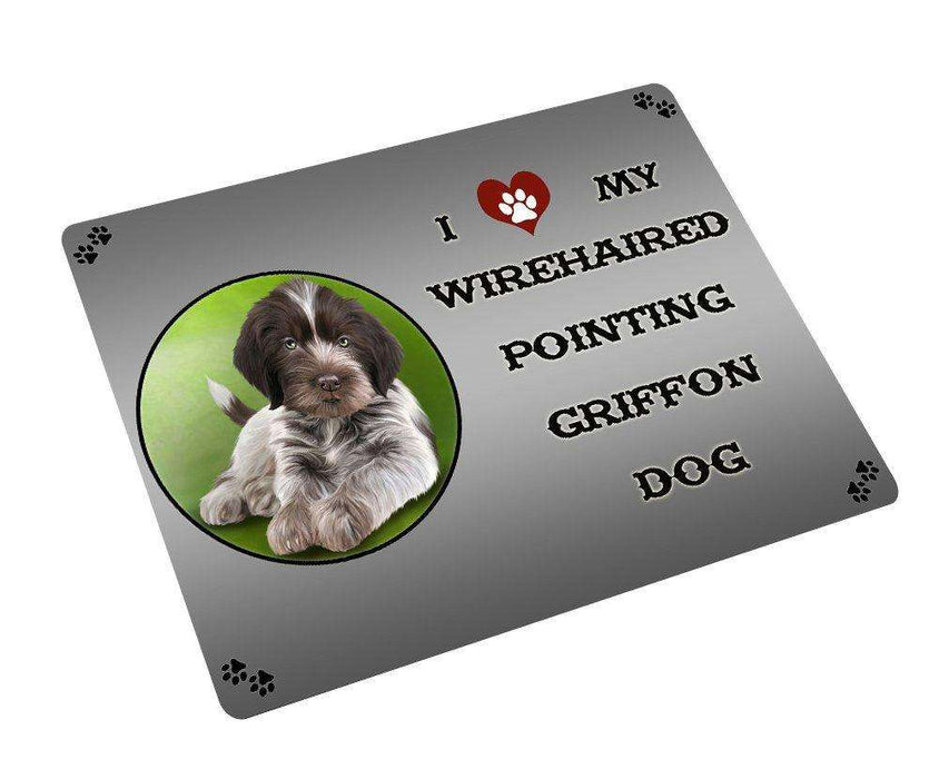 I love My Wirehaired Pointing Griffon Puppy Dog Art Portrait Print Woven Throw Sherpa Plush Fleece Blanket D302