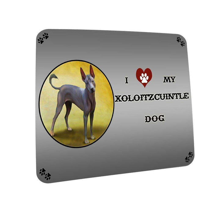 I love My Xoloitzcuintle Dog Coasters Set of 4