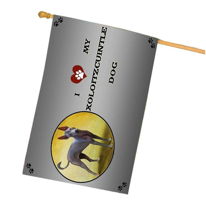 I love My Xoloitzcuintle Dog House Flag