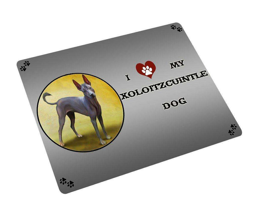 I love My Xoloitzcuintle Dog Tempered Cutting Board