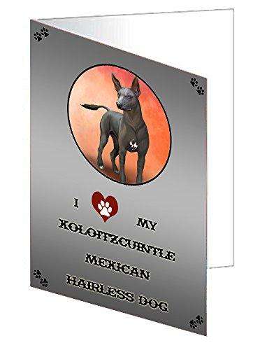 I love My Xoloitzcuintli Mexican Haireless Dog Handmade Artwork Assorted Pets Greeting Cards and Note Cards with Envelopes for All Occasions and Holiday Seasons