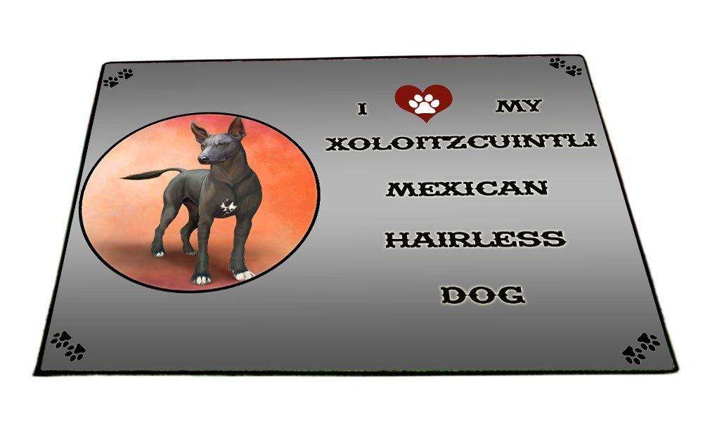 I love My Xoloitzcuintli Mexican Haireless Dog Indoor/Outdoor Floormat