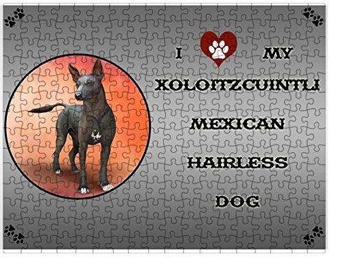 I love My Xoloitzcuintli Mexican Haireless Dog Puzzle with Photo Tin D319
