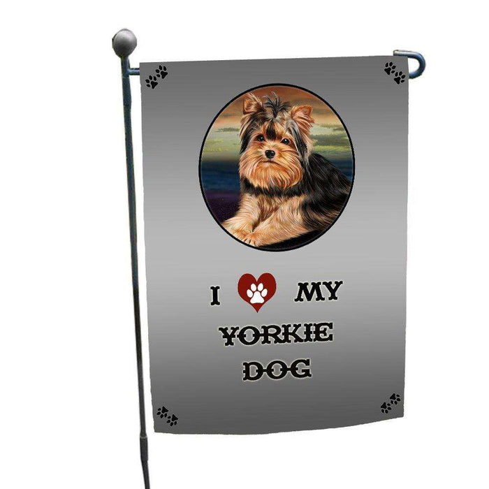 I love My Yorkie Dog Garden Flag