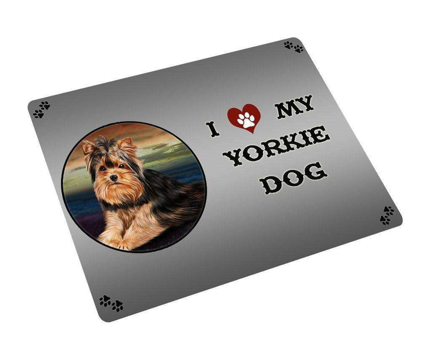 I love My Yorkie Dog Tempered Cutting Board