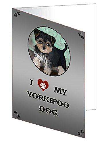 I love My Yorkipoo Dog Handmade Artwork Assorted Pets Greeting Cards and Note Cards with Envelopes for All Occasions and Holiday Seasons