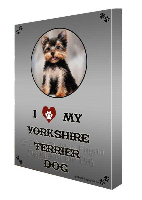 I love My Yorkshire Terrier Dog Canvas Wall Art