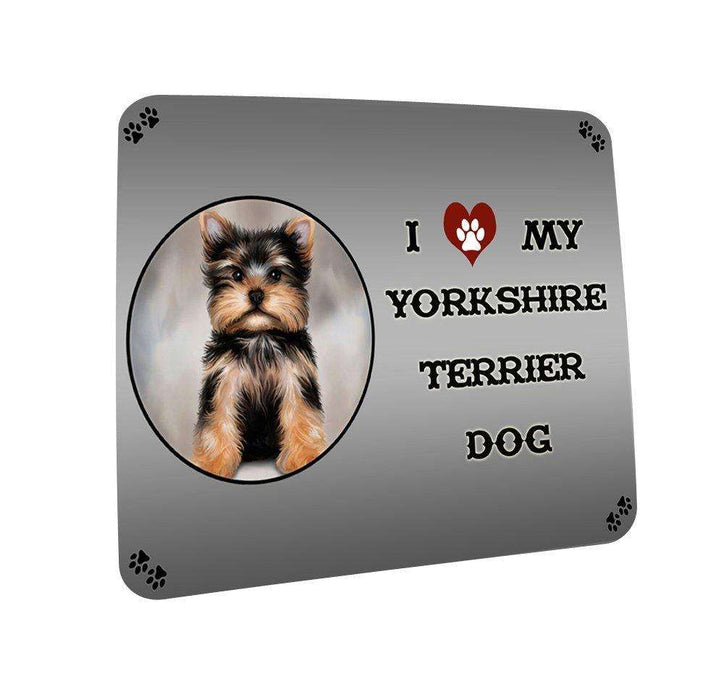 I love My Yorkshire Terrier Dog Coasters Set of 4