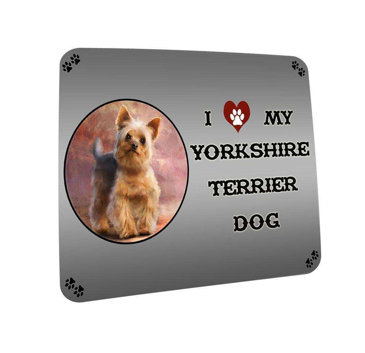 I love My Yorkshire Terrier Dog Coasters Set of 4