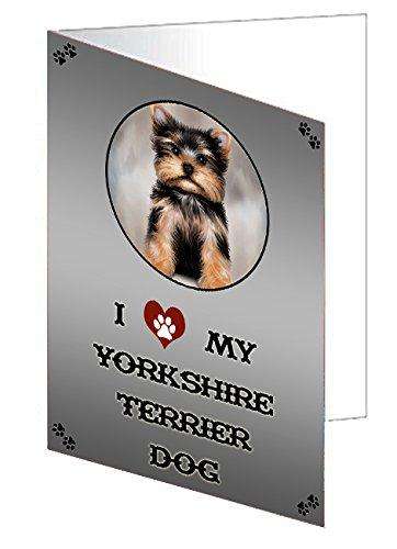 I love My Yorkshire Terrier Dog Handmade Artwork Assorted Pets Greeting Cards and Note Cards with Envelopes for All Occasions and Holiday Seasons