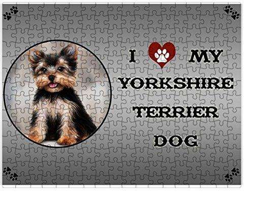 I love My Yorkshire Terrier Dog Puzzle with Photo Tin D322