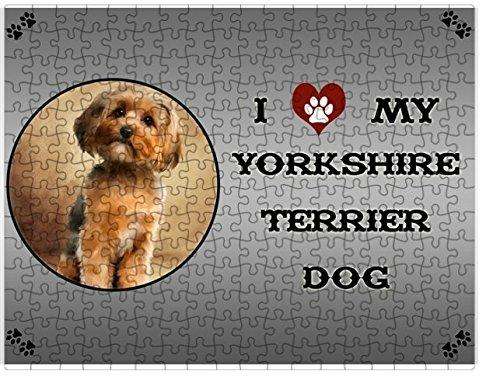I love My Yorkshire Terrier Dog Puzzle with Photo Tin D325