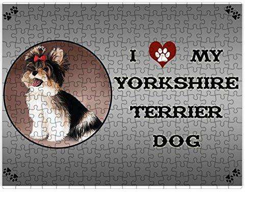 I love My Yorkshire Terrier Dog Puzzle with Photo Tin D328