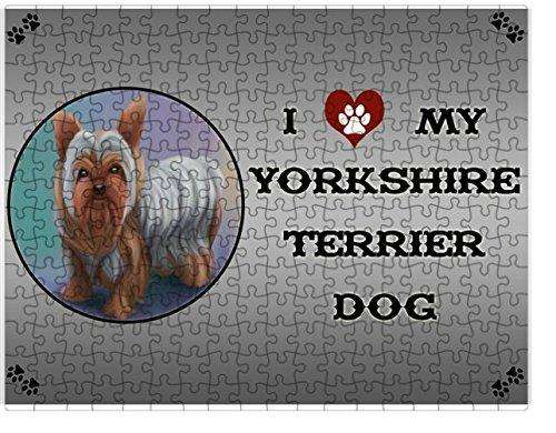 I love My Yorkshire Terrier Dog Puzzle with Photo Tin D329