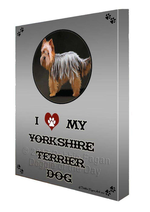 I love My Yorkshire Terrier Dog Wall Art Canvas CV158