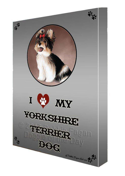 I love My Yorkshire Terrier Dog Wall Art Canvas CV159