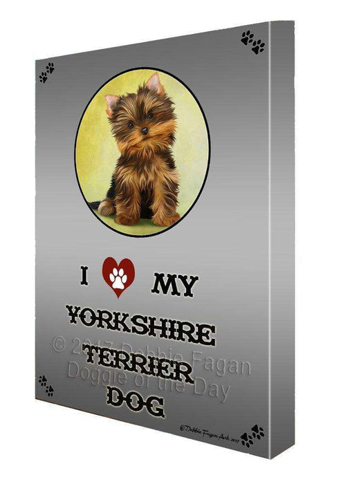 I love My Yorkshire Terrier Dog Wall Art Canvas CV161