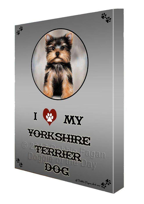 I love My Yorkshire Terrier Dog Wall Art Canvas