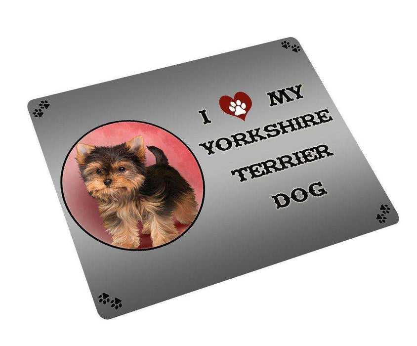 I love My Yorkshire Terrier Puppy Dog Art Portrait Print Woven Throw Sherpa Plush Fleece Blanket D310