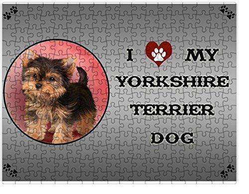I love My Yorkshire Terrier Puppy Dog Puzzle with Photo Tin D324