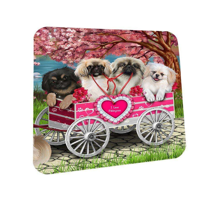 I Love Pekingeses Dog in a Cart Coasters Set of 4 CST48541