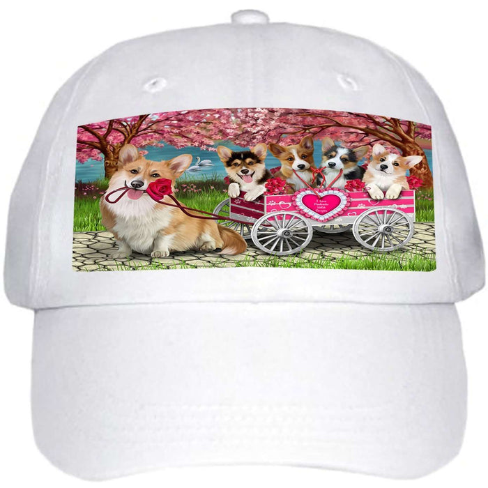 I Love Pembroke Welsh Corgies Dog in a Cart Ball Hat Cap HAT49482