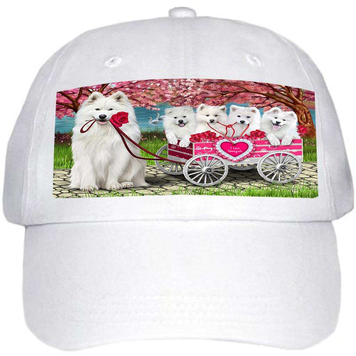 I Love Samoyeds Dog Cat in a Cart Ball Hat Cap HAT58848