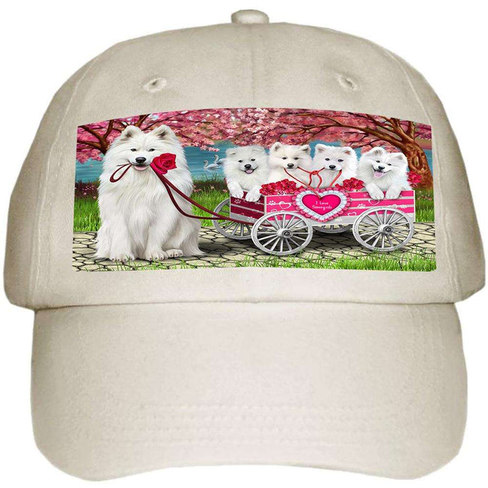 I Love Samoyeds Dog Cat in a Cart Ball Hat Cap HAT58848