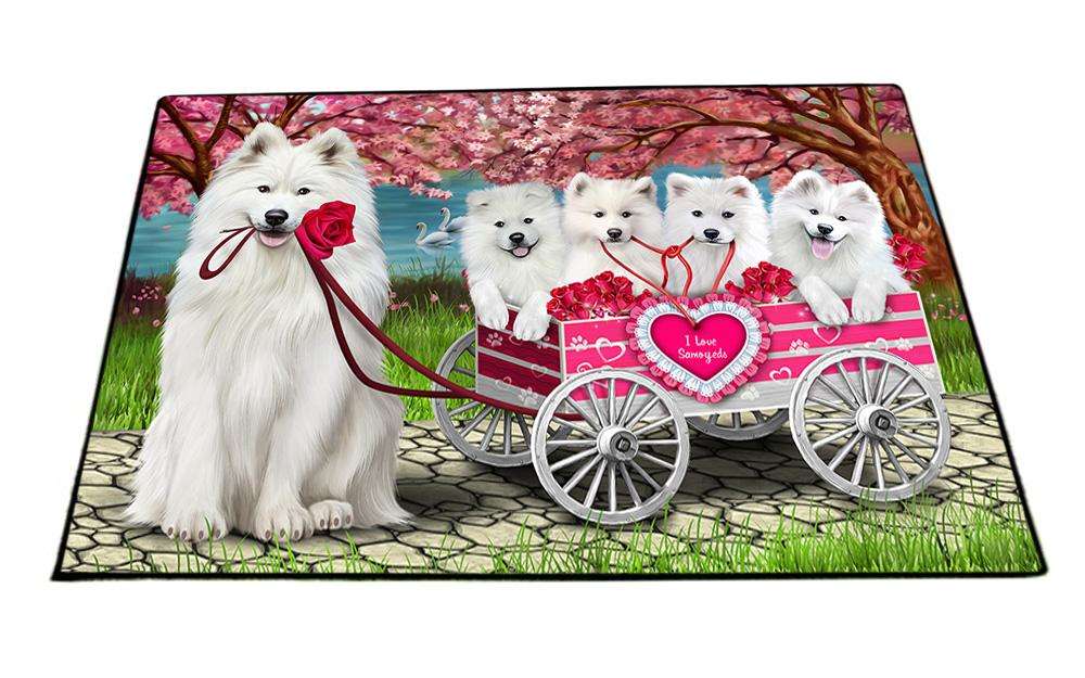I Love Samoyeds Dog Cat in a Cart Floormat FLMS51246