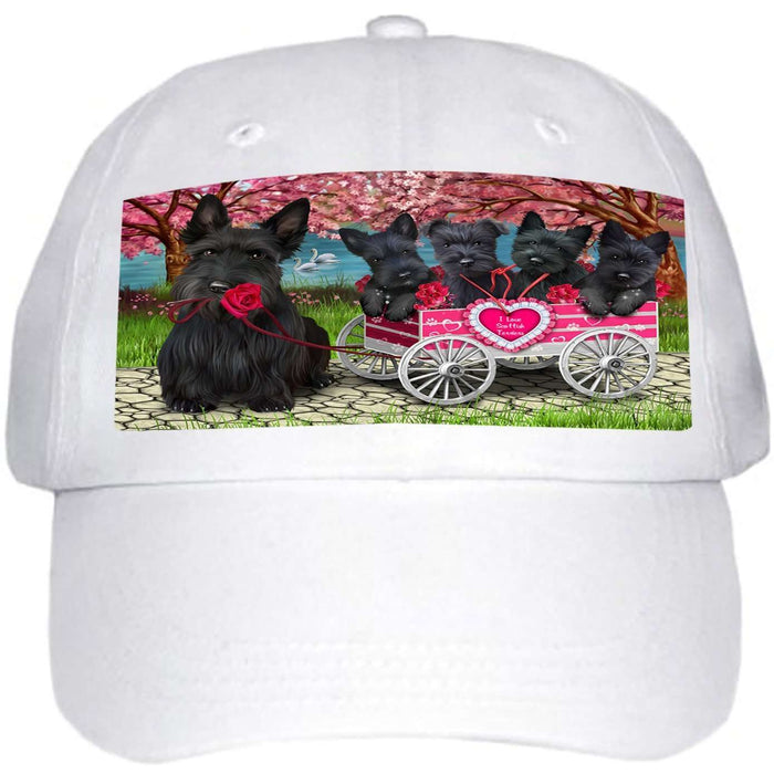 I Love Scottish Terriers Dog in a Cart Ball Hat Cap HAT49503