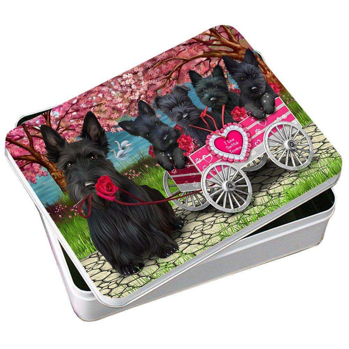 I Love scottish terriers Dog in a Cart Photo Storage Tin PITN48590